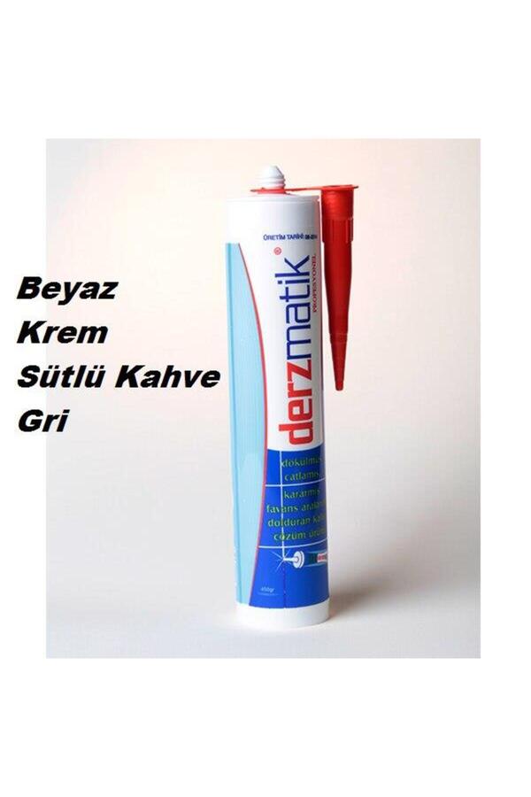 Derzmatik Profesyonel Derz Silikon Beyaz Kartuş 450 Gr.