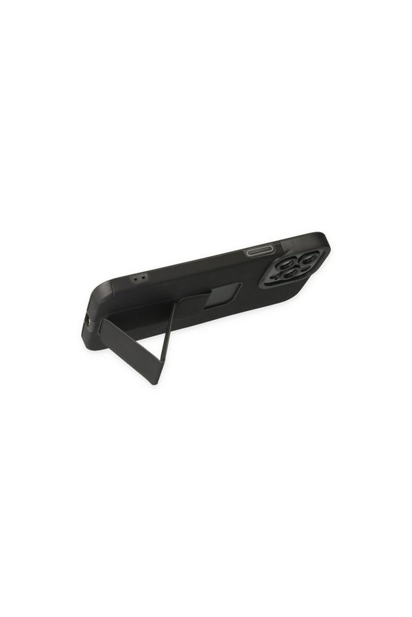 Ethab Ti̇caret Glb-Stl41414 İphone 12 Pro Max Kılıf Mega Standlı Si̇li̇kon - Si̇yah