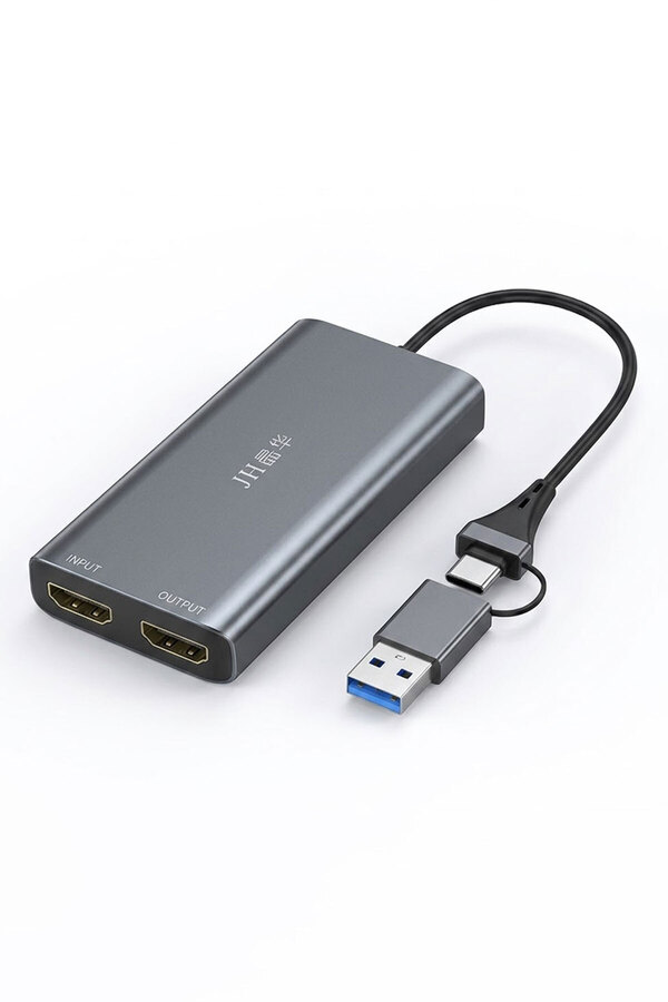JINGHUA 4K 60Hz HDMI Loop Out Görüntü Ses Yakalama Kartı Dual USB Type-C 2'si 1 Arada Video Capture Card Switch PS5 Canlı Yayın Oyun Kayıt Alüminyum Alaşım Z825