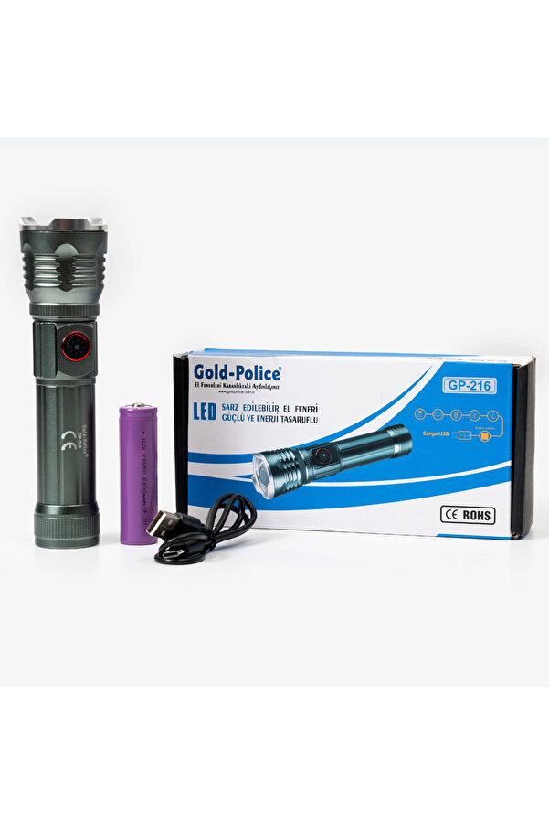 Evi̇mdeyokyok Gold Gp-216 Tg Led Şarjlı El Feneri̇ 2000 Lümen Güç, Mıknatıslı Taban Ve Zoom Özelli̇ği̇yle Kamp Ve Tami̇r İşleri̇ni̇zde Yanınızda. Hemen Uygun Fi̇yata Satın Alın