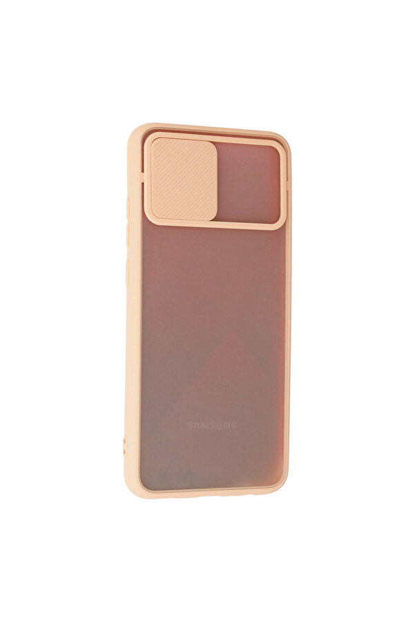 Evi̇mdeyokyok Samsung Galaxy A02S Kılıf Palm Buzlu Kamera Sürgülü Si̇li̇kon - Pembe