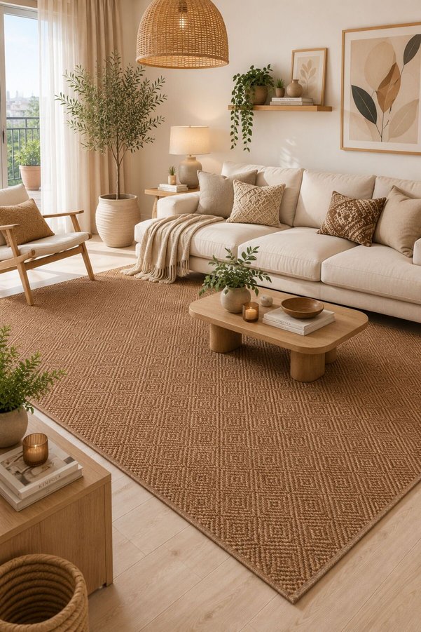 Lorente Home Liora Kahverengi Sisal Dokuma Hasır Jüt Yıkanabilir Kaymaz Taban Salon Halısı 1931