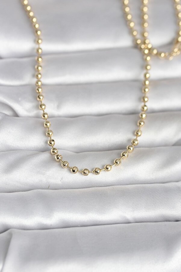 Evi̇mdeyokyok Cm 14K Gold Renk Top Zi̇nci̇rli̇ Model 60 Cm Kadın Kolye Tj-Bko10987