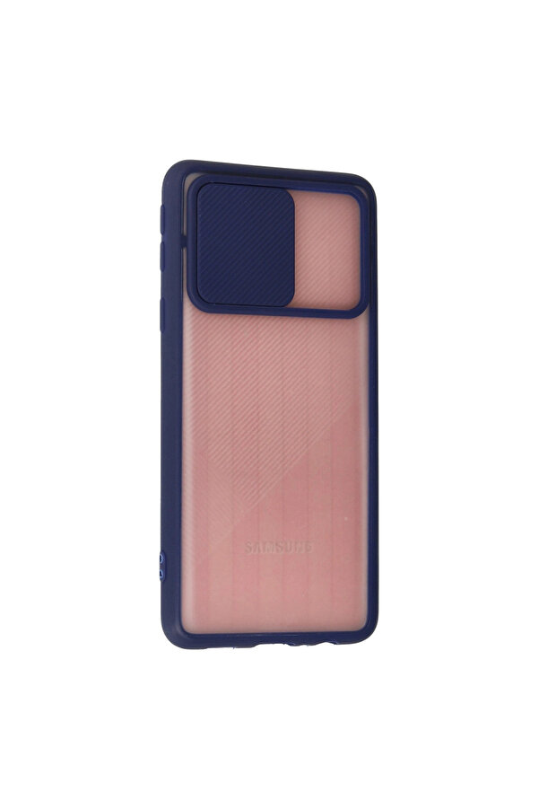 Evi̇mdeyokyok Samsung Galaxy A01 Core Kılıf Palm Buzlu Kamera Sürgülü Si̇li̇kon - Laci̇vert