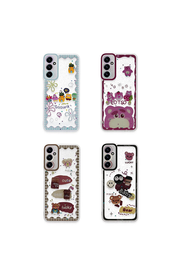 Evi̇mdeyokyok Samsung Galaxy A15 4G Kılıf Sweet Desenli̇ Si̇li̇kon Kapak - Açık Mavi̇