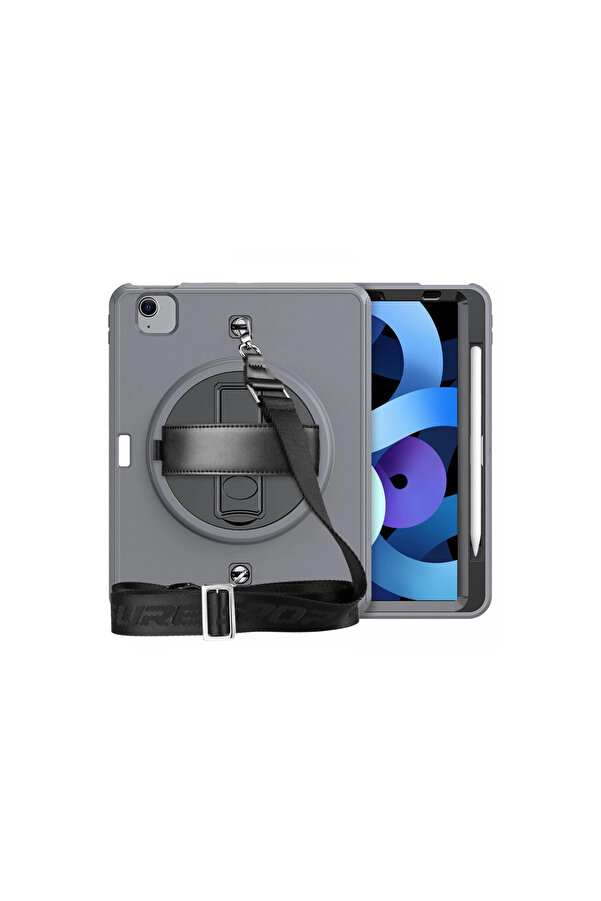 Evi̇mdeyokyok Apple İpad Pro 11 (2020) Kılıf Strap-C Otterbox Tablet Kapak - Gri̇