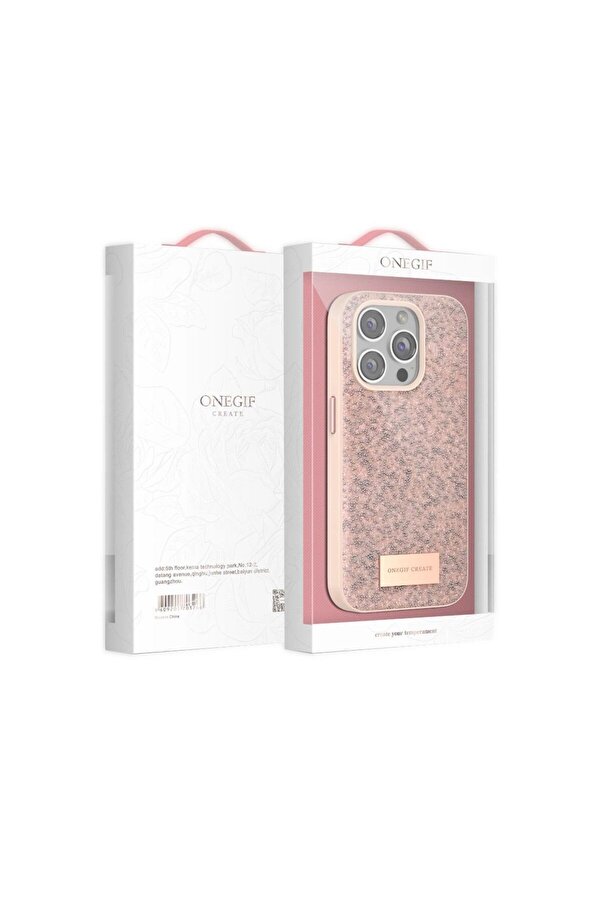 Ethab Ti̇caret Glb-Stl41414 Onegi̇f İphone 15 Pro Bri̇ght Si̇mli̇ Kapak - Pembe