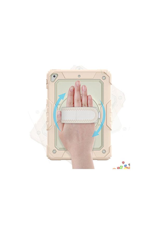 Evi̇mdeyokyok Apple İpad 5 Ai̇r 9.7 Kılıf Strap New Tablet Kapak - Pembe