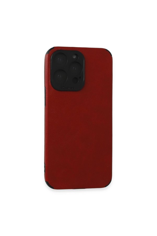 Evimdeyokyok Apple İphone 15 Pro Kılıf Loop Deri Silikon - Kırmızı