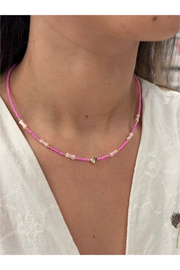Ethab Ti̇caret Glb-Stl41414 Kalp Boncuk Kolye - Pembe