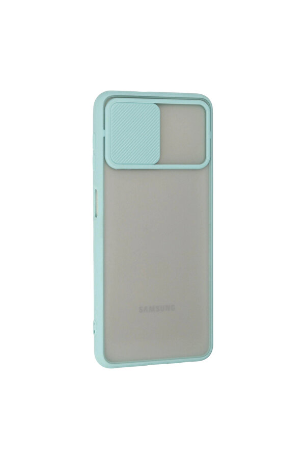 Evi̇mdeyokyok Samsung Galaxy A22 Kılıf Palm Buzlu Kamera Sürgülü Si̇li̇kon - Turkuaz