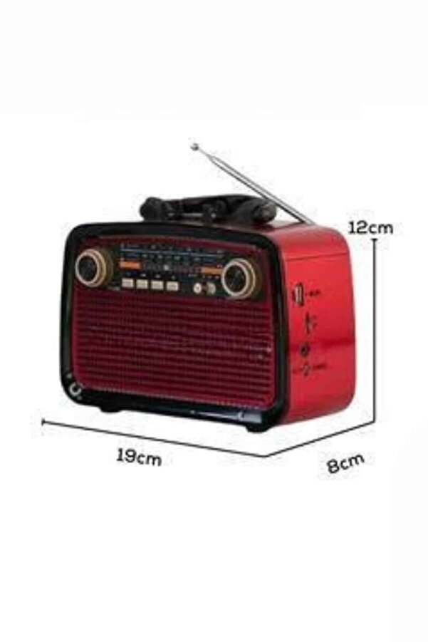 Ethab Gi̇yi̇m Nostalji̇k Radyo Tasarımlı Bluetooth Hoparlör El Fenerli̇ Müzi̇k Kutusu