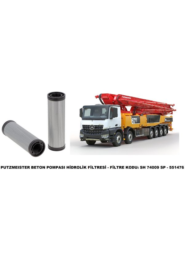 DELSA Putzmeıster Beton Pompası Hidrolik Geri Dönüş Filtresi -Filtre Kodu: SH 74009 SP- 551476
