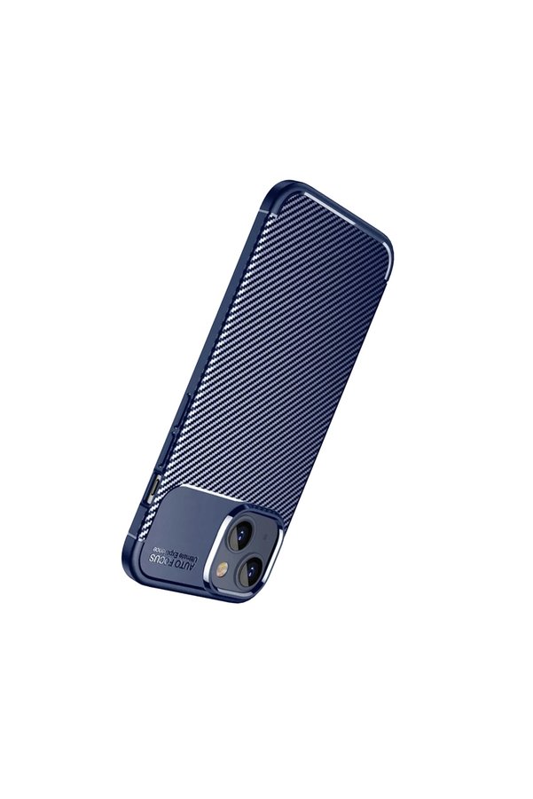 Evimdeyokyok Apple İphone 15 Kılıf Auto Focus Karbon Kapak - Lacivert