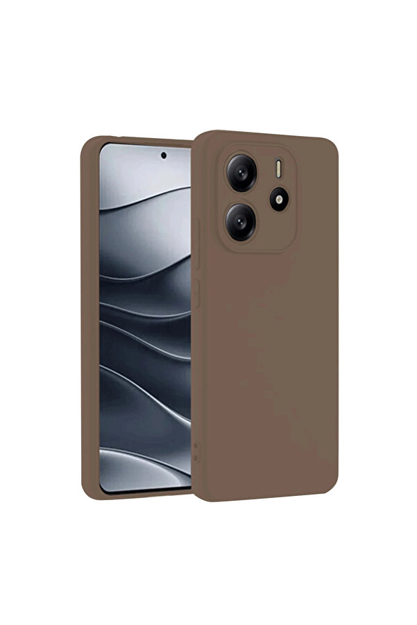 Evi̇mdeyokyok Xi̇aomi̇ Redmi̇ Note 14 4G Kılıf Fi̇rst Si̇li̇kon - Kahverengi̇