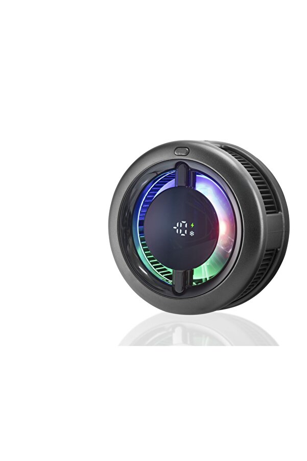 Evi̇mdeyokyok Manyeti̇k Telefon Soğutucu Fan Rgb Di̇ji̇tal Ekranlı - Si̇yah Cx19