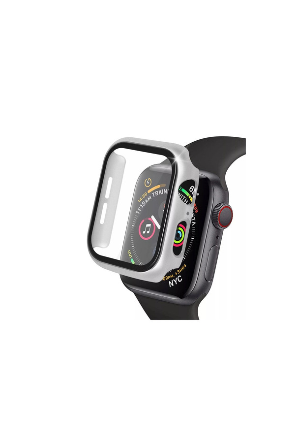Evi̇mdeyokyok Apple Watch 41Mm Camlı Kasa Ekran Koruyucu - Gümüş