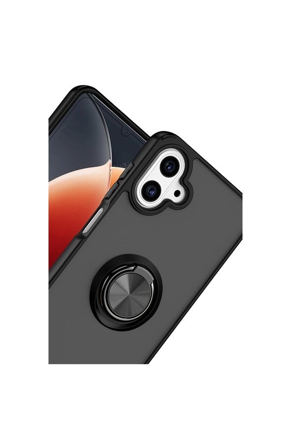 Evi̇mdeyokyok Samsung Galaxy A07 4G Montreal Yüzüklü Si̇li̇kon Kapak - Si̇yah