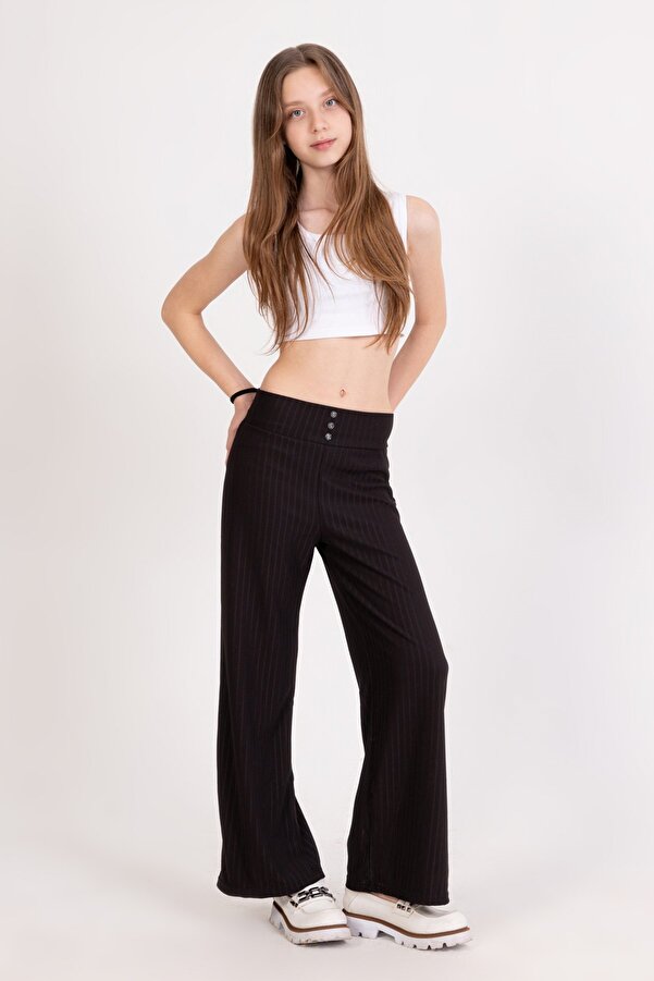 Kaçmaz Shop Kız Çuk Düğme Detaylı Pantolon