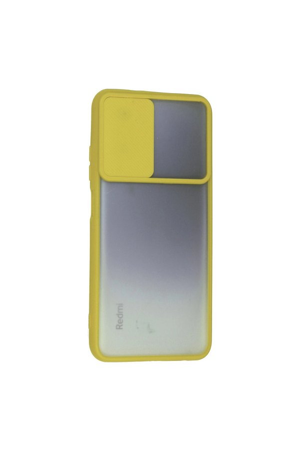 Evimdeyokyok Xiaomi Redmi Note 10 Kılıf Palm Buzlu Kamera Sürgülü Silikon - Sarı
