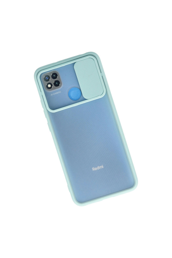 Evi̇mdeyokyok Xi̇aomi̇ Redmi̇ 9C Kılıf Palm Buzlu Kamera Sürgülü Si̇li̇kon - Turkuaz