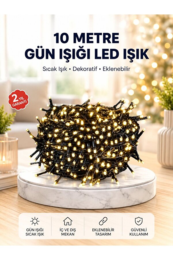 Ethab Gi̇yi̇m Uzun Ömürlü Led Teknoloji̇li̇ 10 Metre Şık Işıklı Süsleme Seti̇ - Glst7161-7541