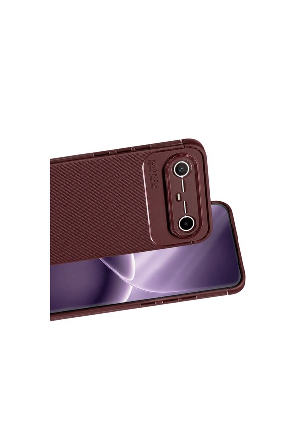 Evi̇mdeyokyok Newface Tecno Spark Sli̇m 5G Auto Focus Karbon Kapak - Bordo