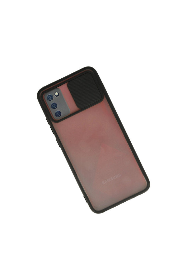 Evi̇mdeyokyok Samsung Galaxy A02S Kılıf Palm Buzlu Kamera Sürgülü Si̇li̇kon - Si̇yah