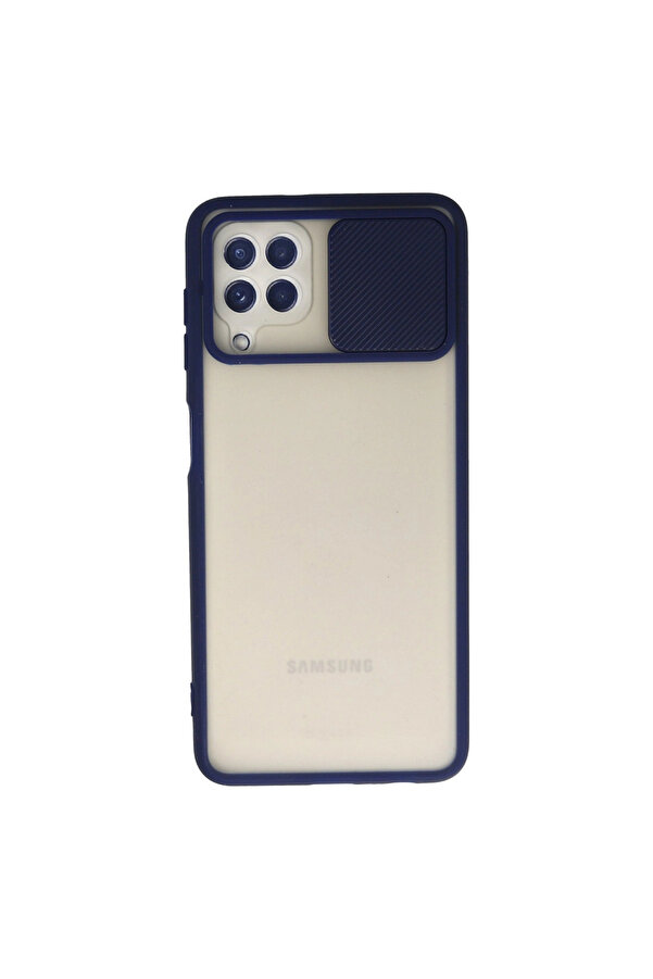 Evi̇mdeyokyok Samsung Galaxy A22 Kılıf Palm Buzlu Kamera Sürgülü Si̇li̇kon - Laci̇vert