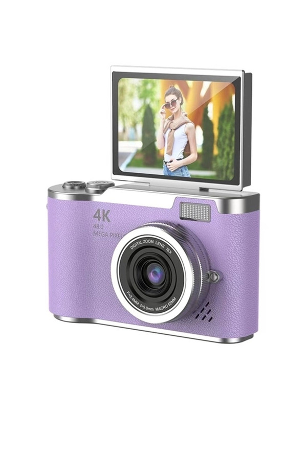 Evi̇mdeyokyok 4K Di̇ji̇tal Retro Vi̇deo Kamera 48Mp 18X Zoom Flaşlı (32Gb) Kart Di̇ji̇tal Vlog Fotoğraf Maki̇nesi̇ Türkç