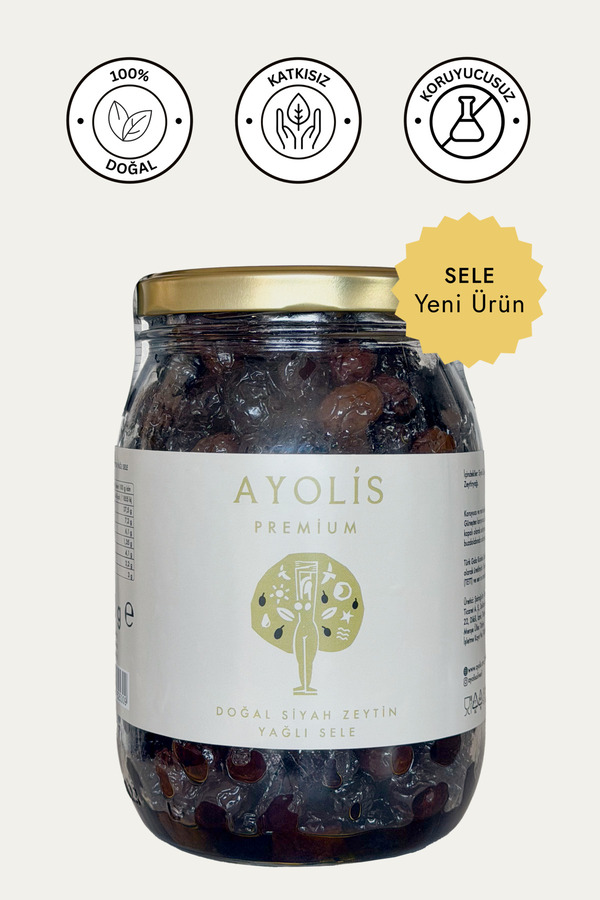 Ayolis Premium Gurme Yağlı Sele Siyah Zeytin M 950 g