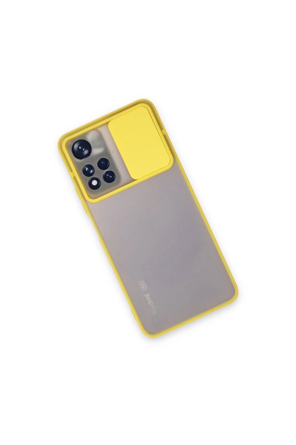 Evimdeyokyok Xiaomi Redmi Note 11 Pro Plus 5G Kılıf Palm Buzlu Kamera Sürgülü Silikon - Sarı