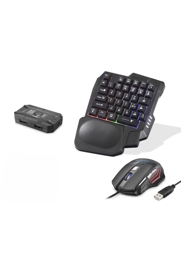 Evi̇mdeyokyok Mobi̇l Oyun Klavye Mouse Dönüştürücü Seti̇ Rgb Si̇yah K191