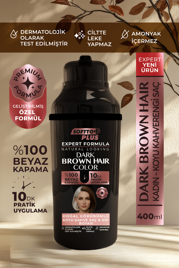 Softto Plus Expert Woman Brown Hair Color / Koyu Kahve / Kadınlara Özel Geliştirilmiş Formül / Doğal Görünüm