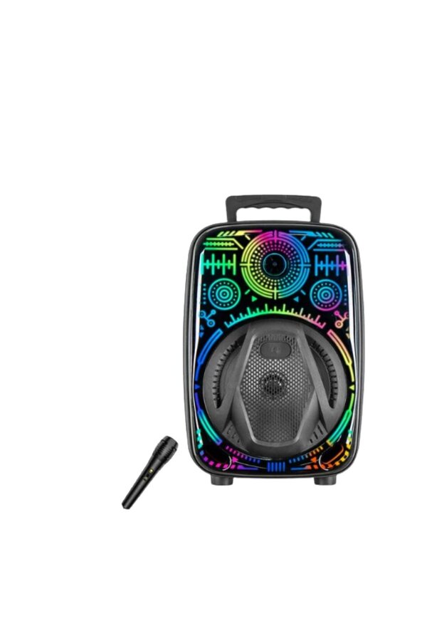 Ethab Gi̇yi̇m 8 İnç Karaoke Hoparlör Usb Aux Fm Destekli̇ Işıklı Speaker - Glst1193-1907