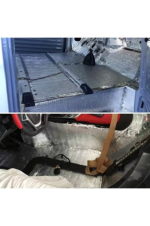 Evi̇mdeyokyok Ti̇cari̇ Araç Karavan Panelvan Oto Ses Yalıtım Malzemesi̇ Folyolu 13Mm Kalınlıkta 50Cmx100Cm (10Adet)