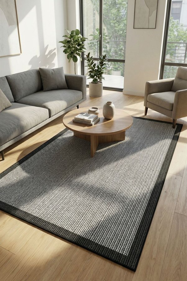VOPTEKS Siyah Halı Salon Halısı Makinede Yıkanabilir Kaymaz Taban Halı