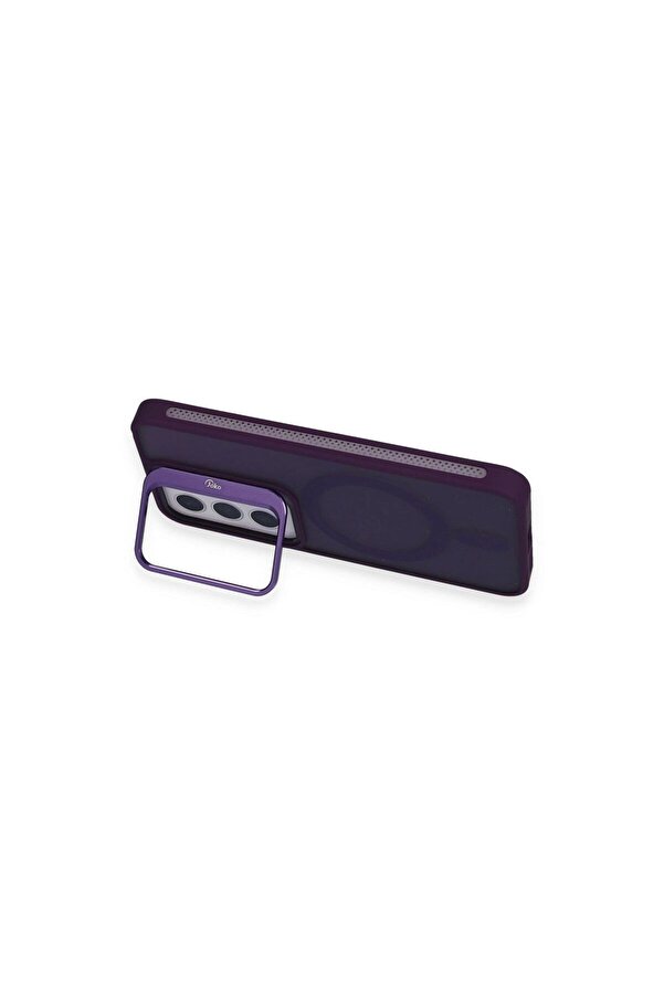 Ethab Ti̇caret Glb-Stl41414 Joko Samsung Galaxy S24 Flet Lens Magsafe Kapak - Deri̇n Mor