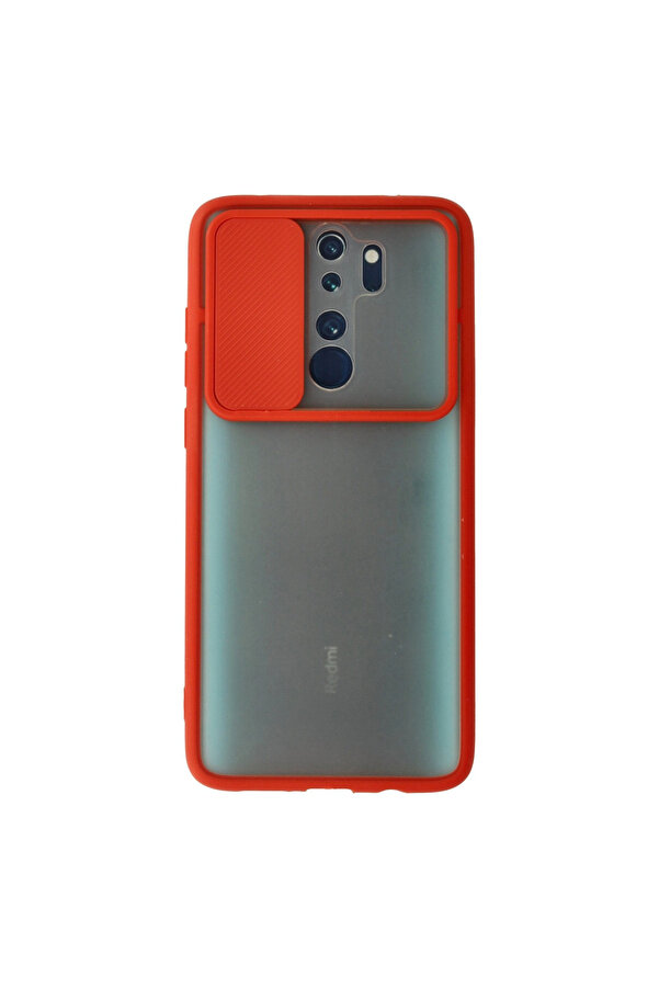 Evi̇mdeyokyok Xi̇aomi̇ Redmi̇ Note 8 Pro Kılıf Palm Buzlu Kamera Sürgülü Si̇li̇kon - Kırmızı