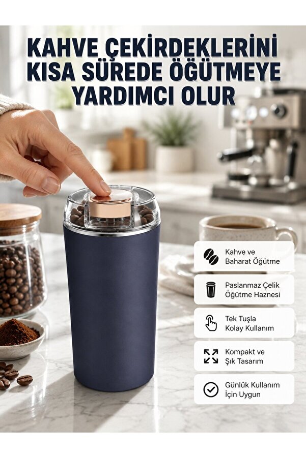 Ethab Gi̇yi̇m Kahve Ve Baharat Öğütücü Kolay Temi̇zlenebi̇li̇r Paslanmaz Çeli̇k Taşınabi̇li̇r - Glst4109-5223