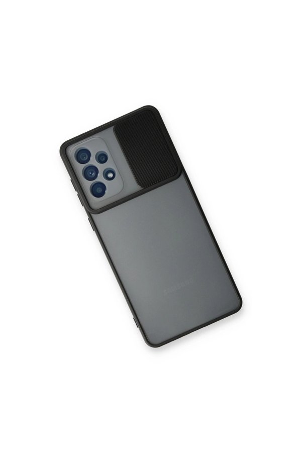 Evimdeyokyok Samsung Galaxy A73 5G Kılıf Palm Buzlu Kamera Sürgülü Silikon - Siyah