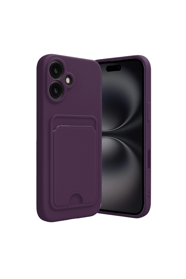Evimdeyokyok Apple İphone 16 Kılıf Kelvin Kartvizitli Silikon - Derin Mor