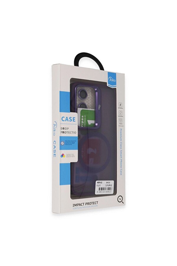 Ethab Ti̇caret Glb-Stl41414 Joko Samsung Galaxy S24 Flet Lens Magsafe Kapak - Deri̇n Mor
