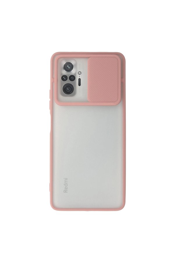 Evimdeyokyok Xiaomi Redmi Note 10 Pro Kılıf Palm Buzlu Kamera Sürgülü Silikon - Pembe