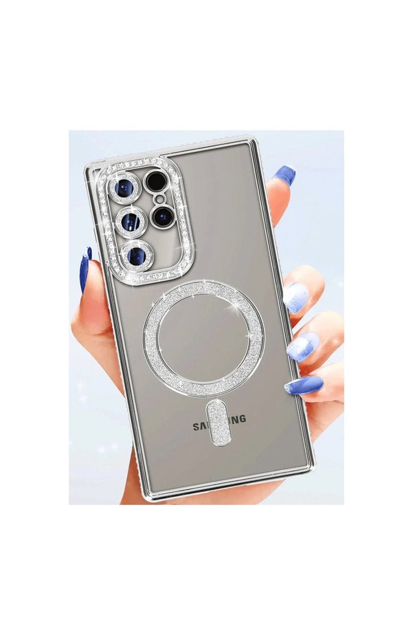 Evimdeyokyok Samsung Galaxy S25 Ultra Kılıf Joke Simli Magneticsafe Kılıf - Gümüş
