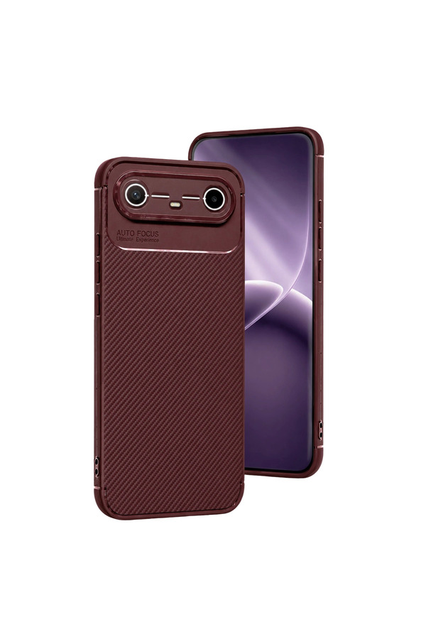 Evimdeyokyok Newface Tecno Spark Slim 5G Auto Focus Karbon Kapak - Bordo