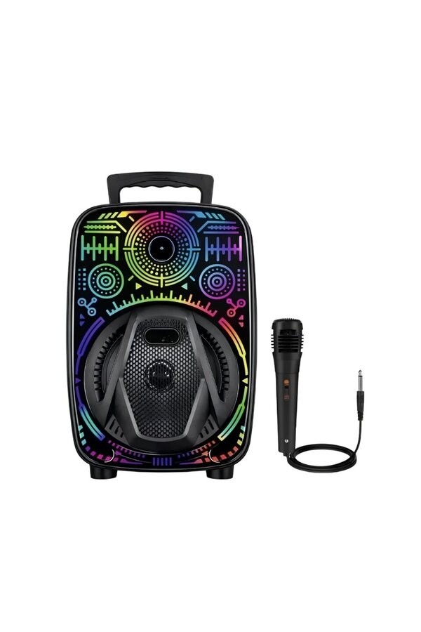 Ethab Gi̇yi̇m 8 İnç Karaoke Hoparlör Usb Aux Fm Destekli̇ Işıklı Speaker - Glst1193-1907