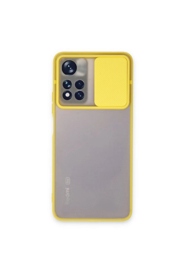Evimdeyokyok Xiaomi Redmi Note 11 Pro Plus 5G Kılıf Palm Buzlu Kamera Sürgülü Silikon - Sarı