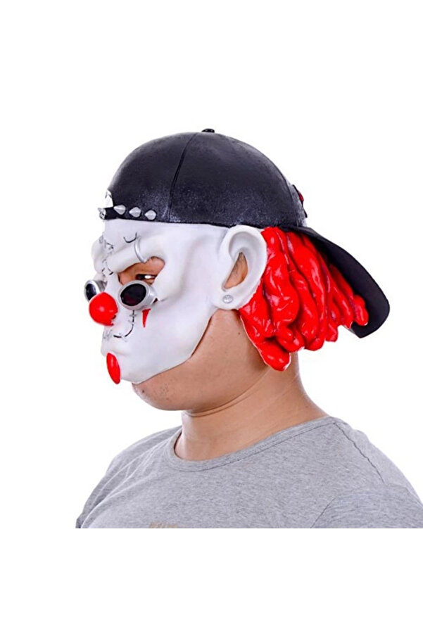 Evi̇mdeyokyok Lateks Şapkalı Gözlüklü Beyaz Maske