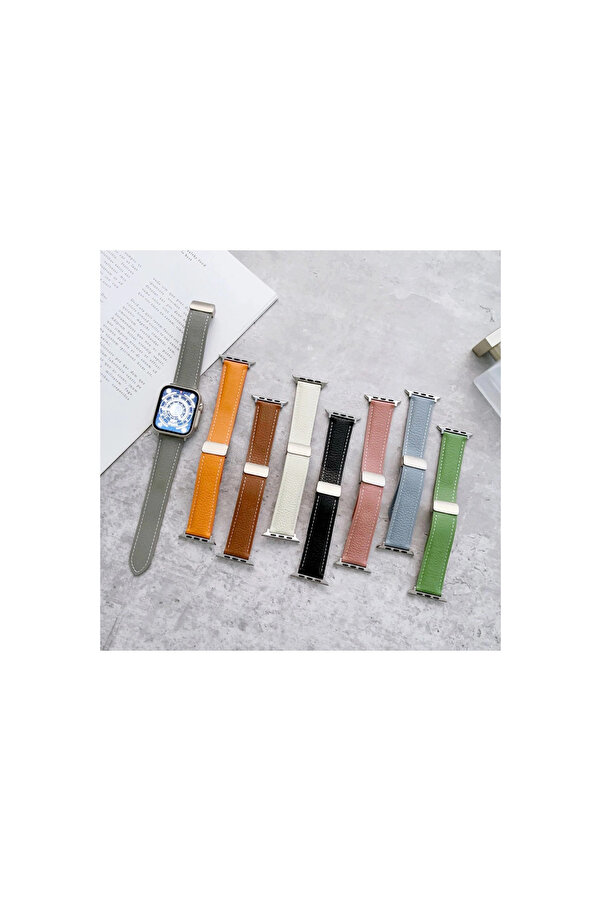Evi̇mdeyokyok Apple Watch 42Mm Kr414 Daks Deri̇ Kordon (Saat Deği̇ldi̇r) - Laci̇vert
